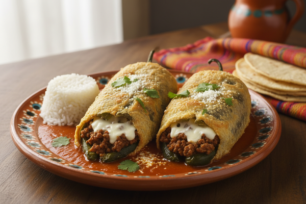 Chiles rellenos mexicanos (receta auténtica con chiles poblanos)