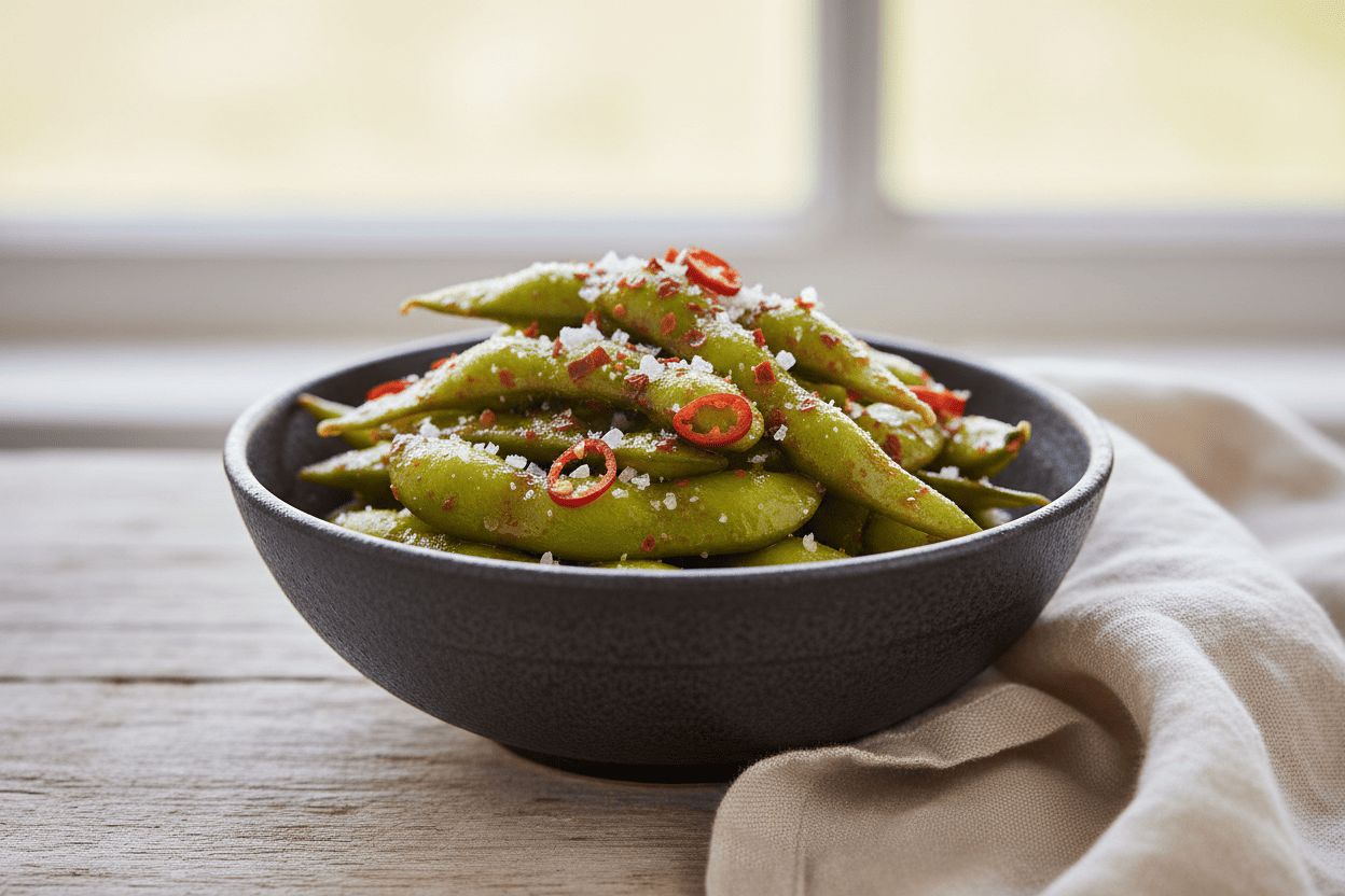 Edamame con sal y picante: el snack japonés más adictivo y saludable