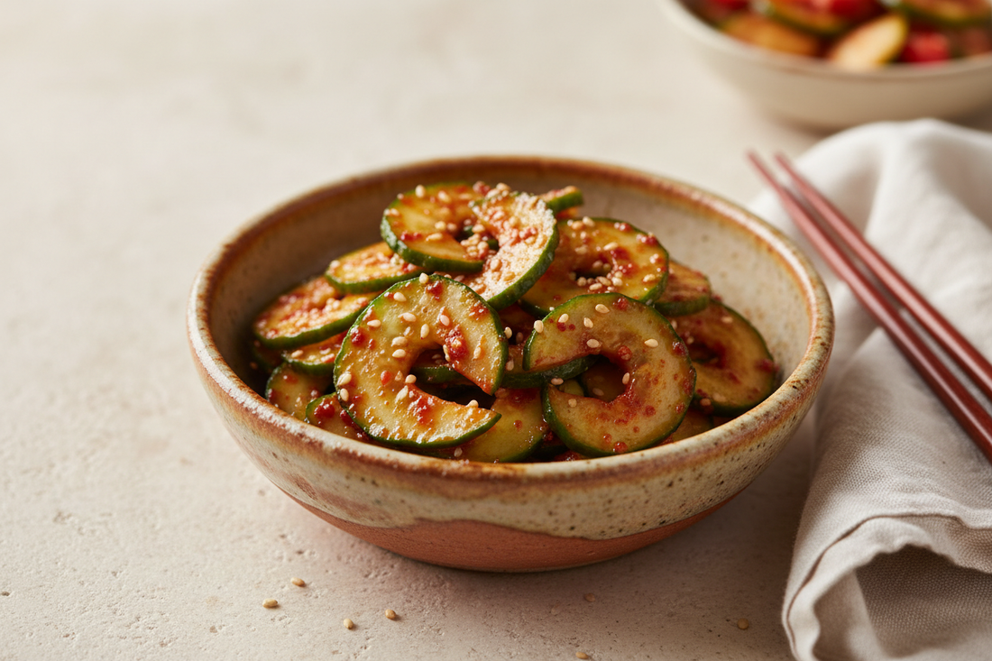 Ensalada de pepino coreana (Oi Muchim): fresca, crujiente y con toque picante