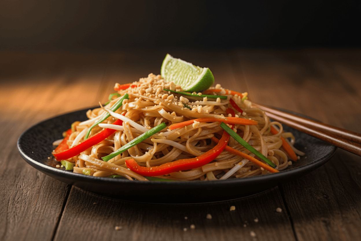 Fideos de arroz con verduras estilo thai: ligeros, aromáticos y listos en 15 minutos