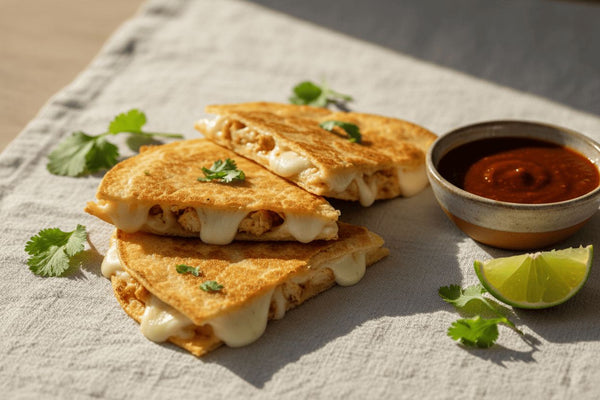 Quesadillas con salsa picante: crujientes, fundidas y listas en 10 minutos