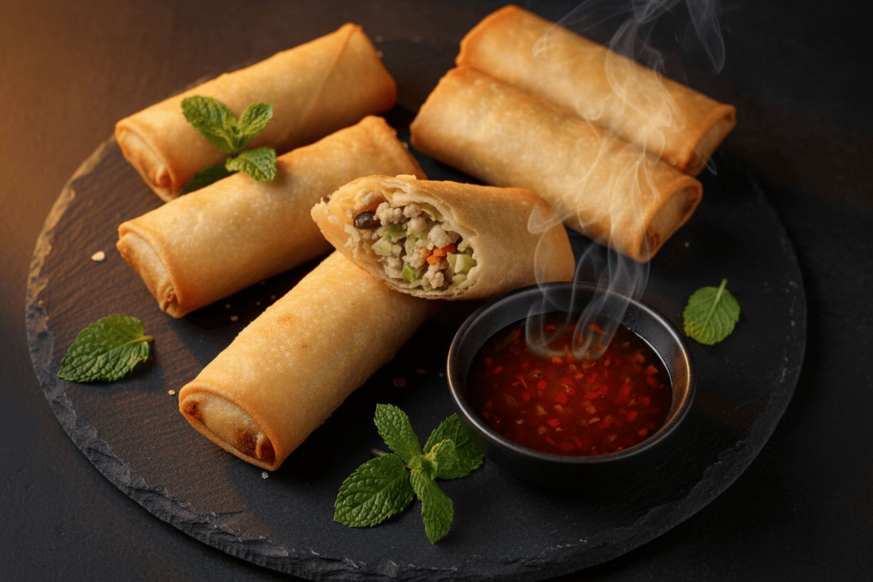 Rollitos primavera con salsa agridulce: crujientes, dorados y absolutamente irresistibles