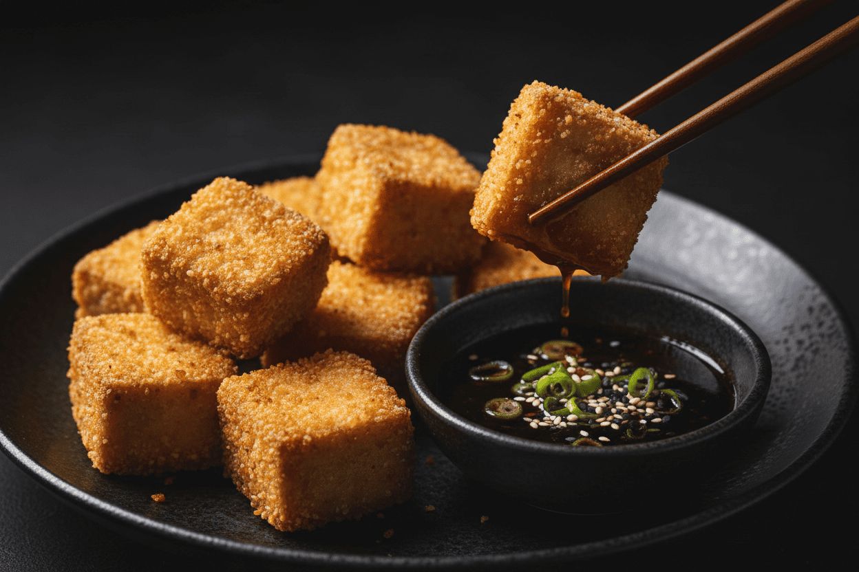 Tofu crujiente con salsa: el aperitivo vegano que convierte a los escépticos